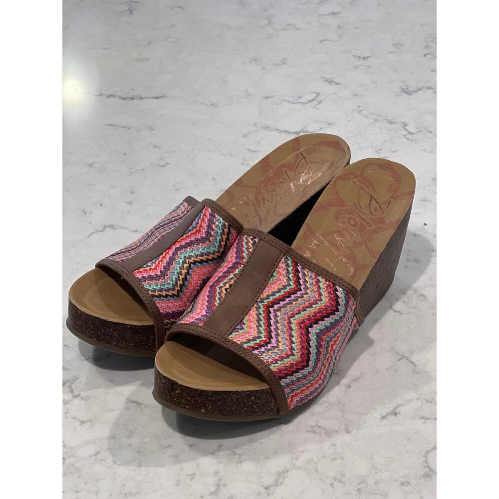 Blowfish Malibu Women’s Hula Platform Wedge Slip On Sandals Size 9 Beige Comfort